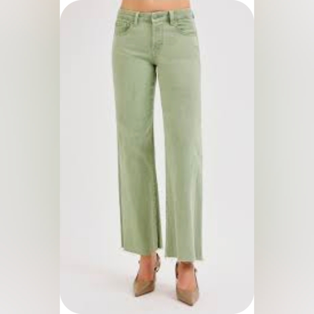Risen High Rise Wide Leg Denim Jeans, Size 5/27